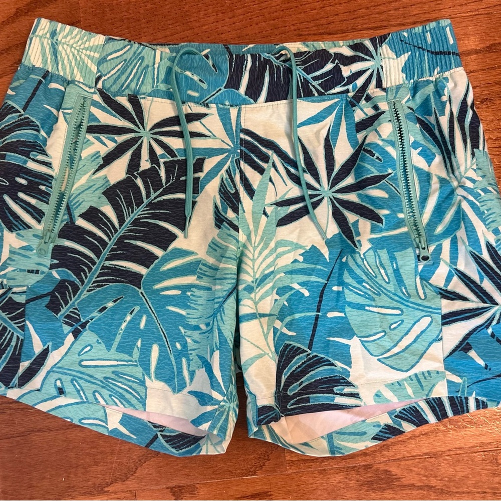 Columbia Blue and Green Athletic Shorts Vibrant Design